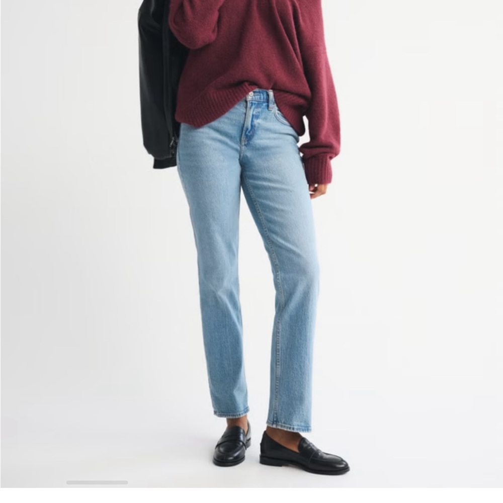 Abercrombie & Fitch Light Blue Straight Leg Jeans- curve love